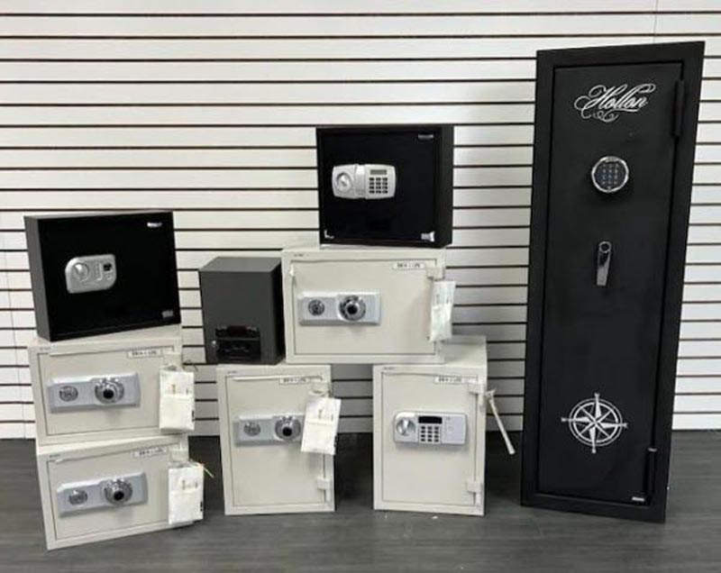 Safes on display at the Ivey Locksmith and Security storefront